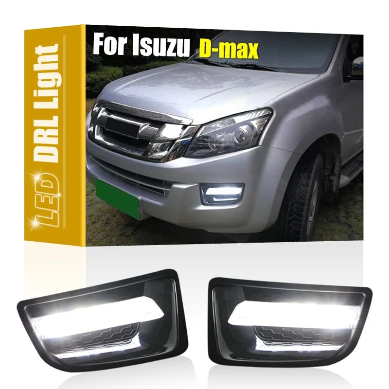 2 pz paraurti anteriore fendinebbia copertura telaio assemblaggio LED bianco DRL luce di marcia diurna adatta per Isuzu D-max Dmax 2014 2015