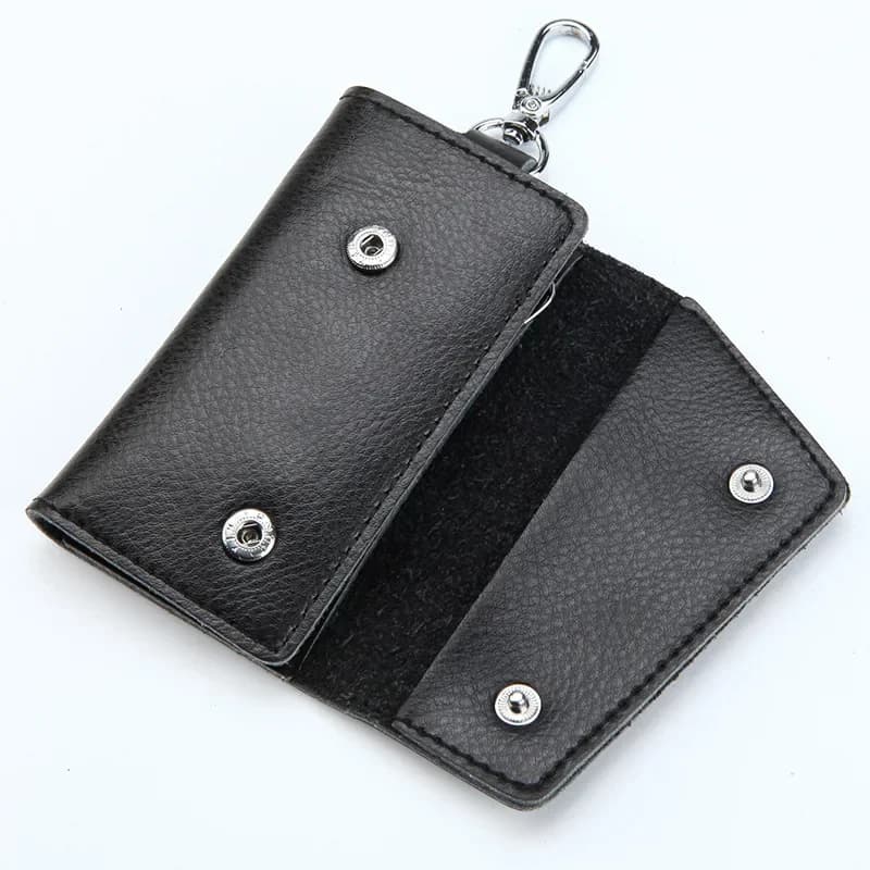 1 PC Second Layer Cowhide Keychain Men Key Holder ​key Organizer Pouch Car Key Pouch Wallet Housekeeper Key Case Mini Card Bag