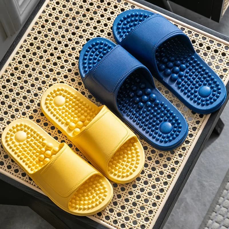 Unisex Acupressure Slippers - Summer Cloud Foam Indoor Slides with Non-Slip Sole, Breathable Massage Sandals for Bathroom/Shower