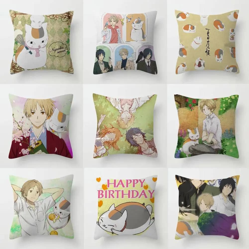 Anime N-Natsumes B-Book Of F-Friends Cuscino regalo Decorazione per casa, ufficio, camera da letto, divano, auto, custodia per cuscino 45x45