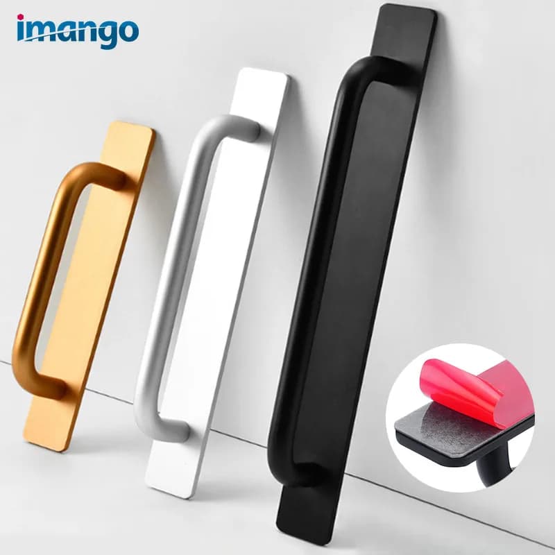 Maniglia del cassetto dell'armadio istantaneo autoadesiva e vetro Push Pull con adesivo per la maniglia dell'armadio scorrevole della finestra del bagno della porta della cucina
