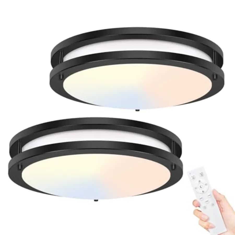 Lampada da soffitto a LED a incasso (2 pezzi) con telecomando dimmerabile e luce notturna con timer, regolabile da 3000K a 6500K, 13W