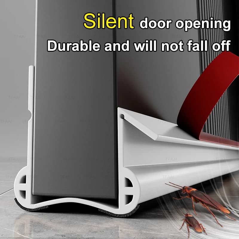 Striscia di tenuta inferiore della porta da 93 cm Tappo antispiffero in PVC a forma di U Insonorizzato e antivento per porte interne di casa con sotto la spazzola