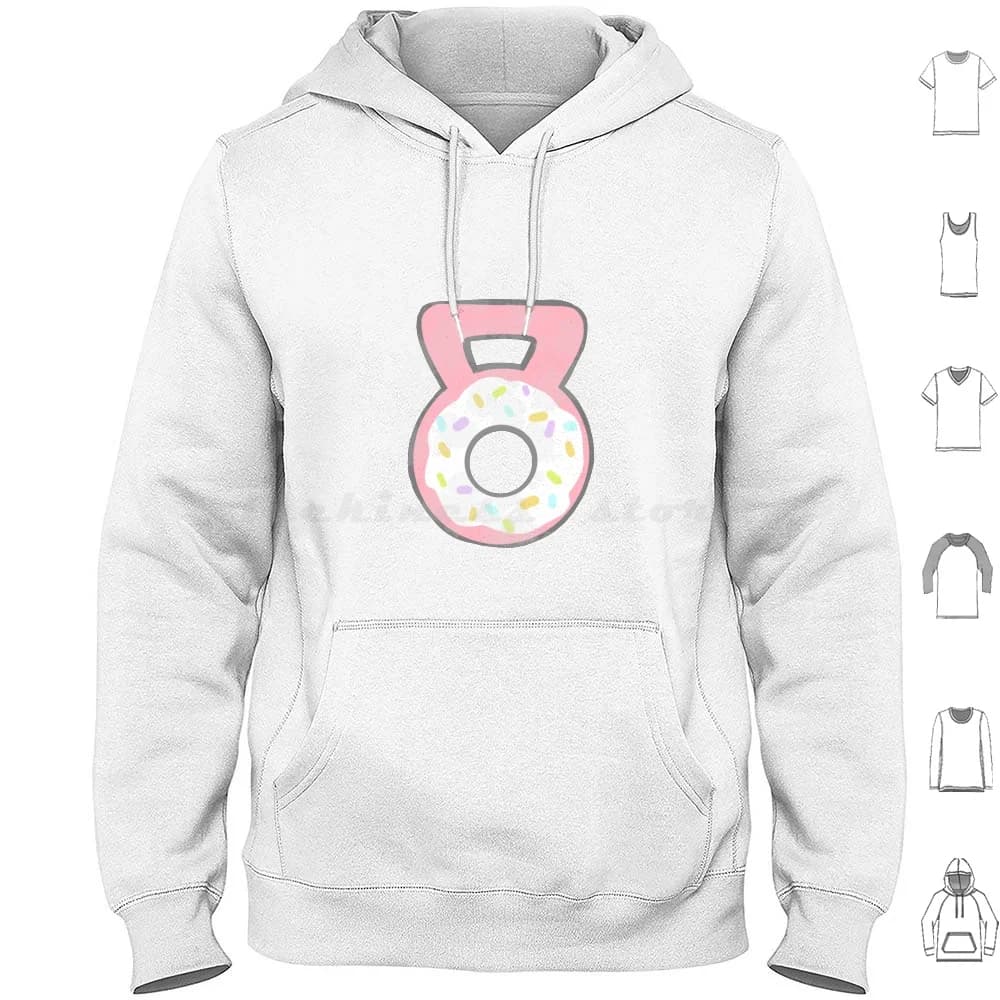 Kettlebell Donut Funny Gym Hoodie Cotton Long Sleeve Funny Gym Kettlebell Donut Workout Tank Womens Workout Workout Lifting