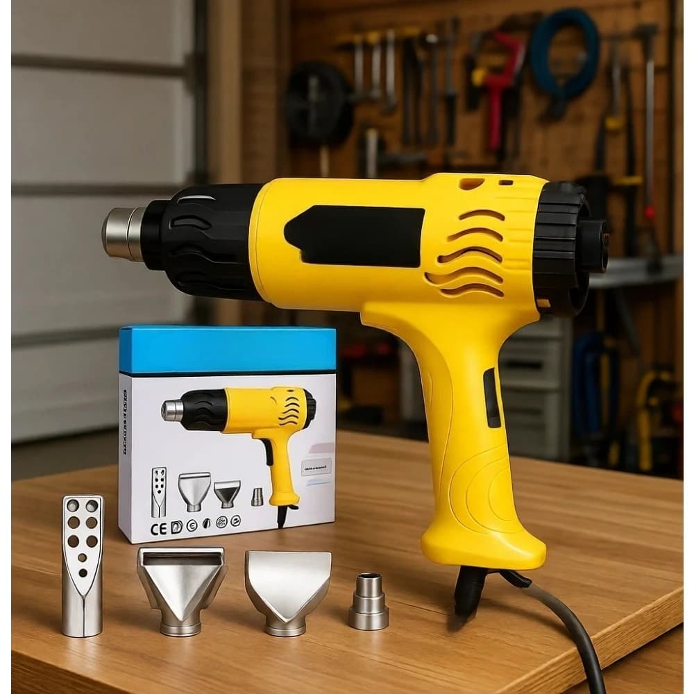 Pistola Termica ad Alta Potenza 1800W con Temperatura Variabile da 100 a 1200°F con 4 Ugelli per Tubi Termorestringenti, Resina, Vernice e Fai-da-Te