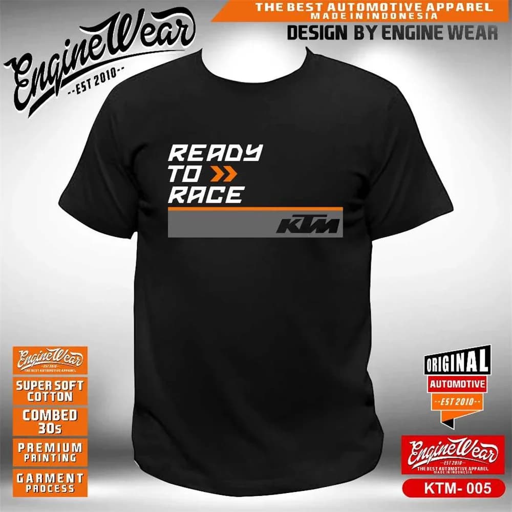 T-shirt in cotone KTM Racing, T-shirt da moto fuoristrada, T-shirt da corsa fuoristrada per avventura in moto, Abbigliamento sportivo