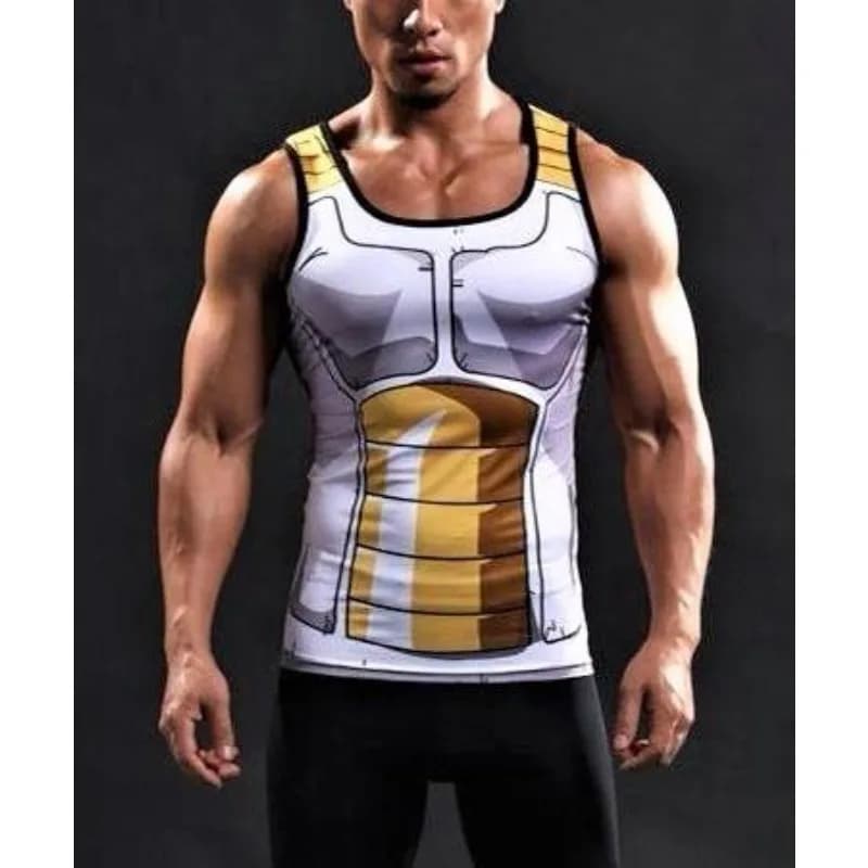 Canotta Sportiva Traspirante da Uomo per Cosplay Anime Dragon Ball Z Vegeta Battle Suit Estate 2026 - Stampa Anime, Palestra, Casual, Basket, per Bambini