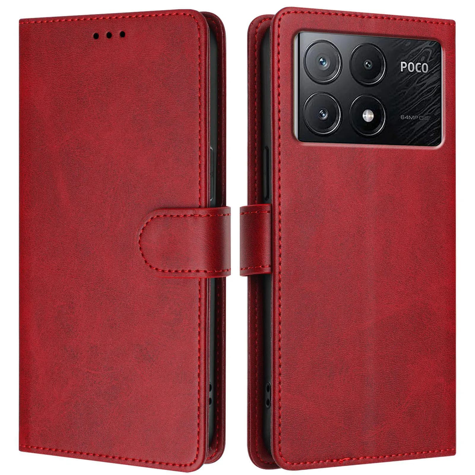 Custodia a Portafoglio Magnetica di Lusso in Pelle per POCO X7 Pro X6 Neo X5 X4 NFC X3 GT, Antiurto con Supporto e Porta Carte