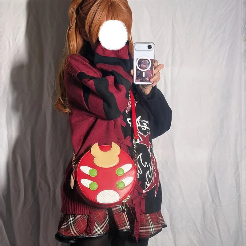 Genuine NEON GENESIS EVANGELION Asuka Langley Soryu Shoulder Bag Eva Anime Itabag Storage Bag Adjustable Straps Festival Gifts