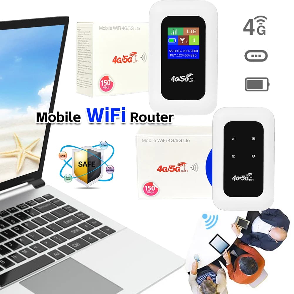 Router WiFi Mobile 4G LTE con Slot per Scheda SIM, Router Wireless 150Mbps, Ripetitore WiFi, Modem Wireless per Casa, Ufficio, Camper, Campeggio