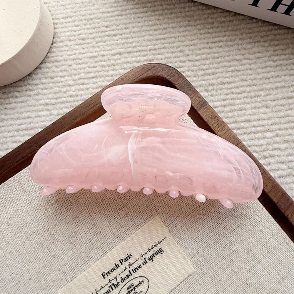 Fashion Marble Stripes Pattern Hair Claw Clip Large Decorative Barrette Colorful Hair Clip Women