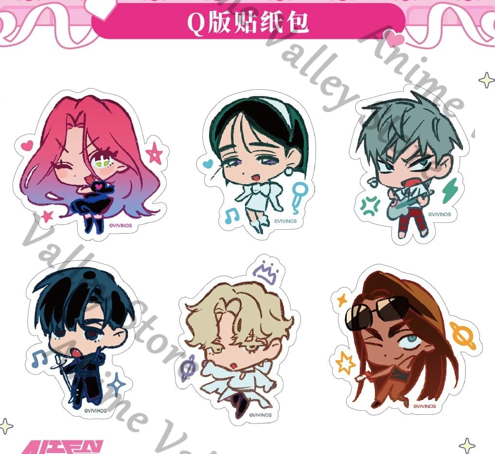 Anime Alien Stage Till Ivan Sua Luka MiZi Hyuna Cosplay Q Edition Sticker Pack Cartoon Paster Decals Kohis Stickers Adorn Gift