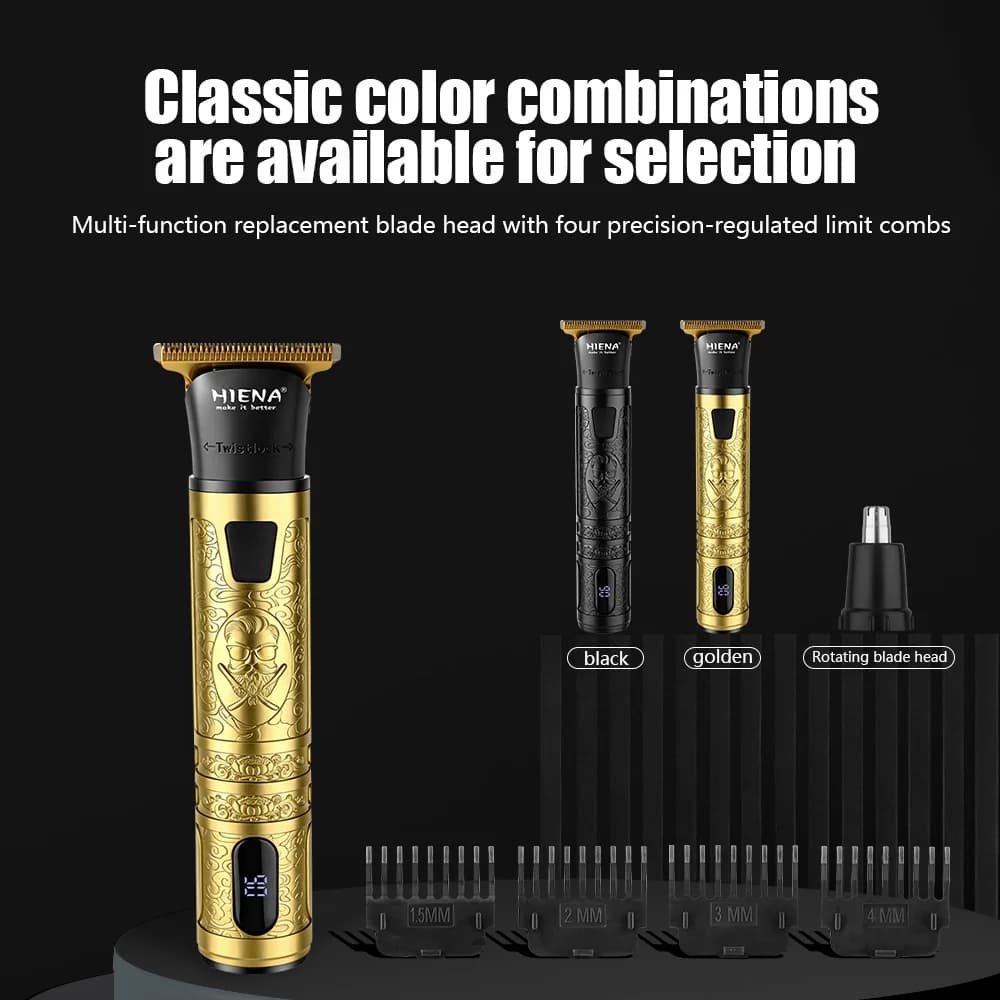 HIENA HYN-092 2in1 Cordless Haircut Machine For Men Electric Nose Hair Trimmer High Quality Oil Head Hair Clipper Home Use
