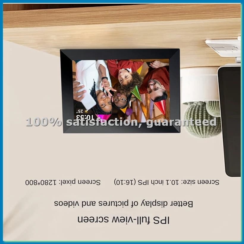 Cornice portafoto digitale WiFi da 10,1 pollici 1+32G 1280X800, lettore video da tavolo, spina USA - ABWO
