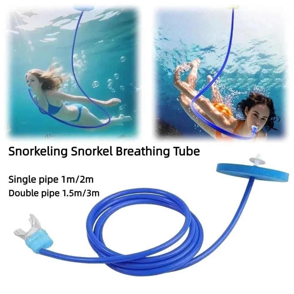 Tubo per Snorkeling in Silicone Completamente Impermeabile, Singolo/Doppio, Anti-soffocamento, Leggero