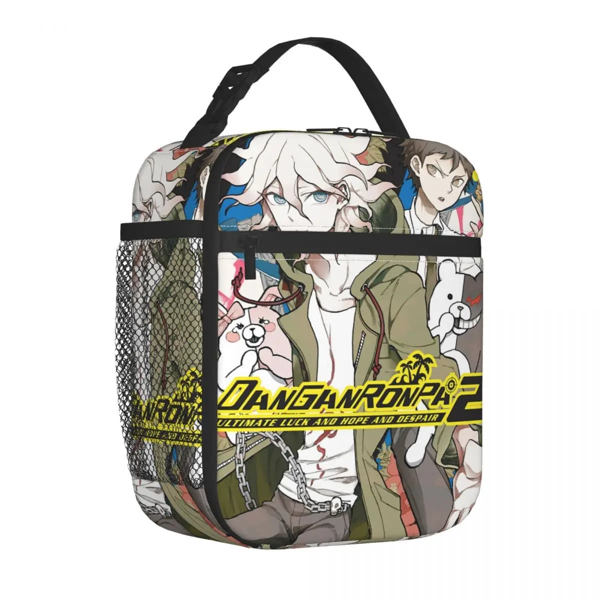 Accessori Danganronpa Borsa termica per il pranzo per picnic Nagito Komaeda Borsa per la conservazione degli alimenti Scatole per il pranzo con dispositivo di raffreddamento termico portatile