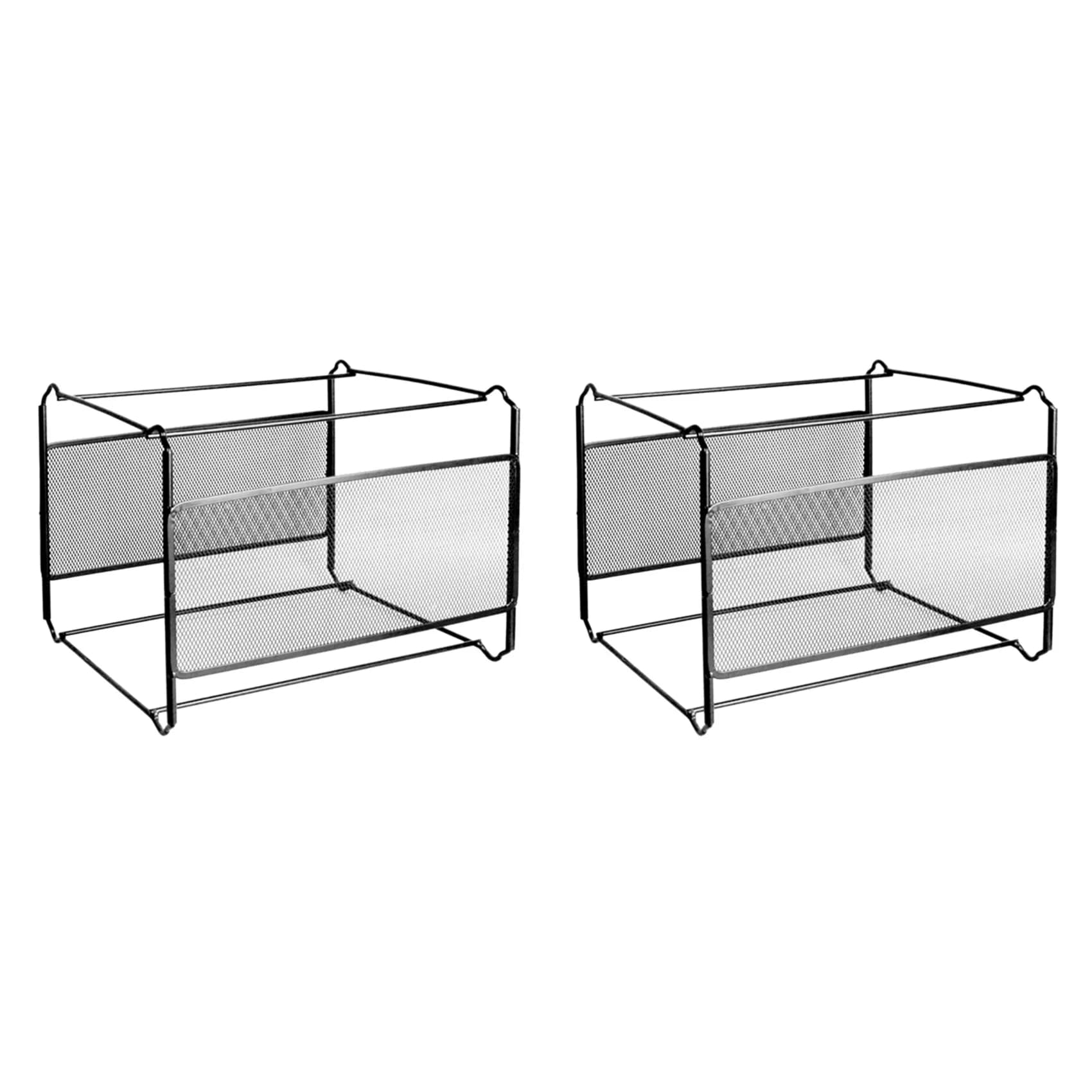 ABRI-2X A4 Mesh Metal File Organizer Box Hanging File Folder Box Desk Storage Holder Shelf Holder Storage For Office Home