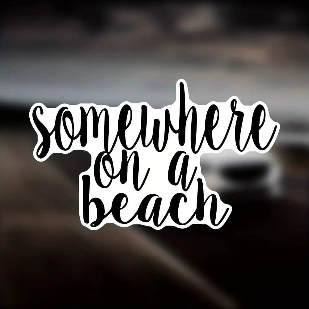 On A Beach Car Stickers For Laptop Water Bottle Macbooks Car Truck Van Suv Motorc Waterproof Stickers For Decorating Car Windows
