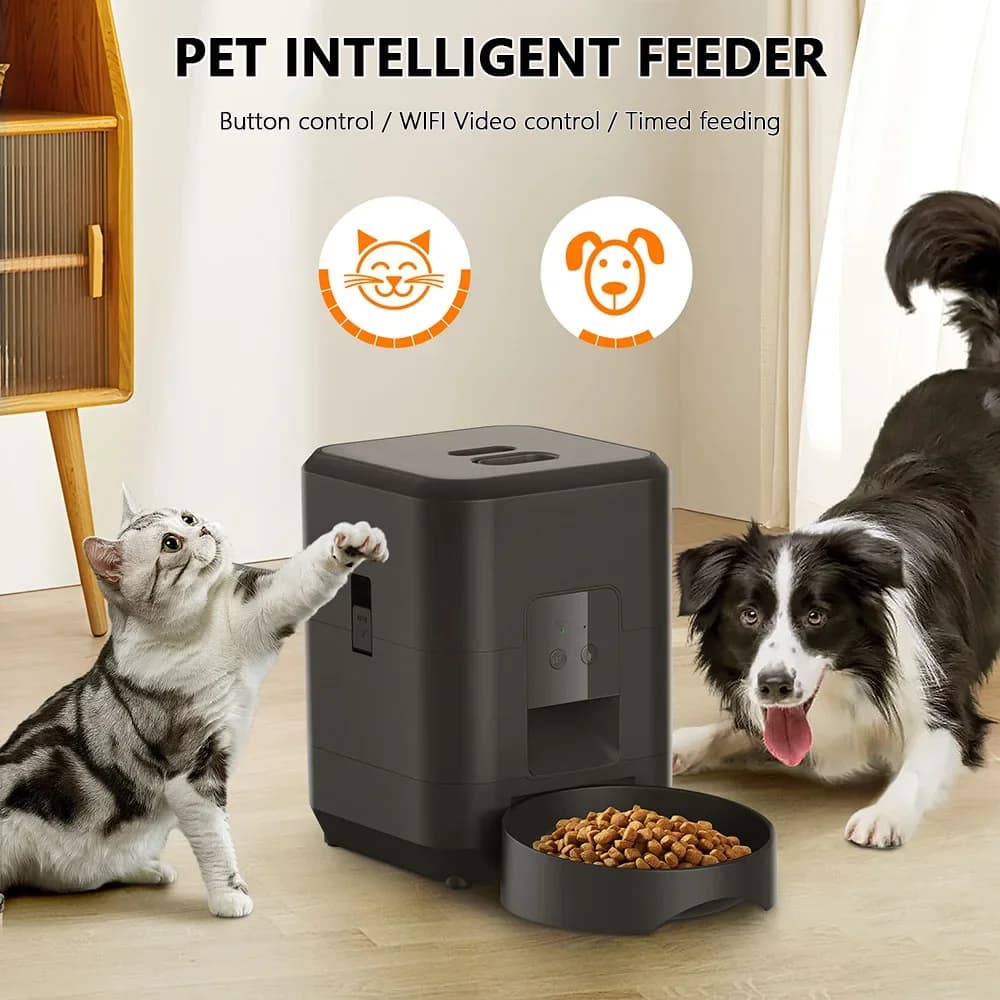 Mangiatoia automatica per gatti con videocamera 2.4G Video Alimentazione intelligente per animali domestici Distributore intelligente di cibo per cani da 2 litri Forniture per animali domestici Ciotola per alimenti