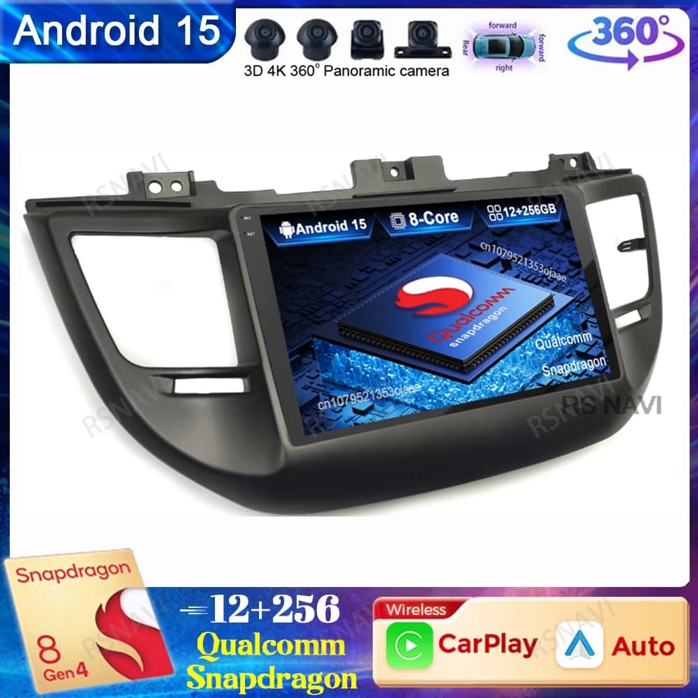 Android 15 Autoradio For Hyundai Tucson IX35 3 2015 2016 2017 2018 Multimediale Wireless Carplay Auto Qualcomm QLED DSP Navigation