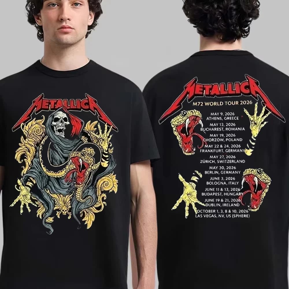New Metallica Watch Out It’s Metallica M72 World Tour Merch T Shirt 2026 Cotton Unisex Men‘s Women's T-Shirt Fans Casual Y2k Tee