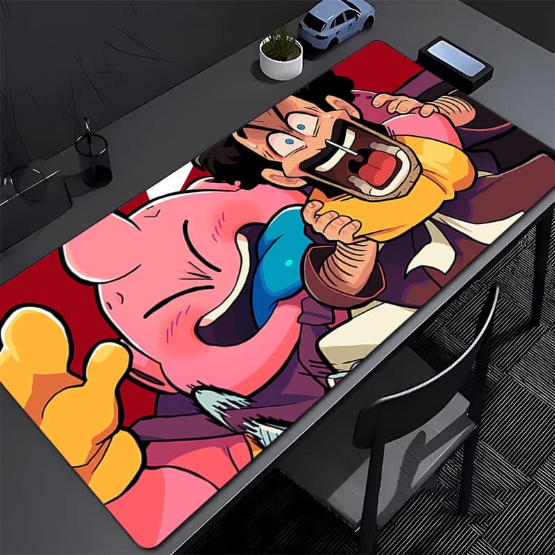 Tappetino per mouse DBZ Dragon Ball Majin Buu in gomma 90x40cm, accessori per computer e gaming, mousepad con bordo rinforzato, tappetino da scrivania esteso per gamer