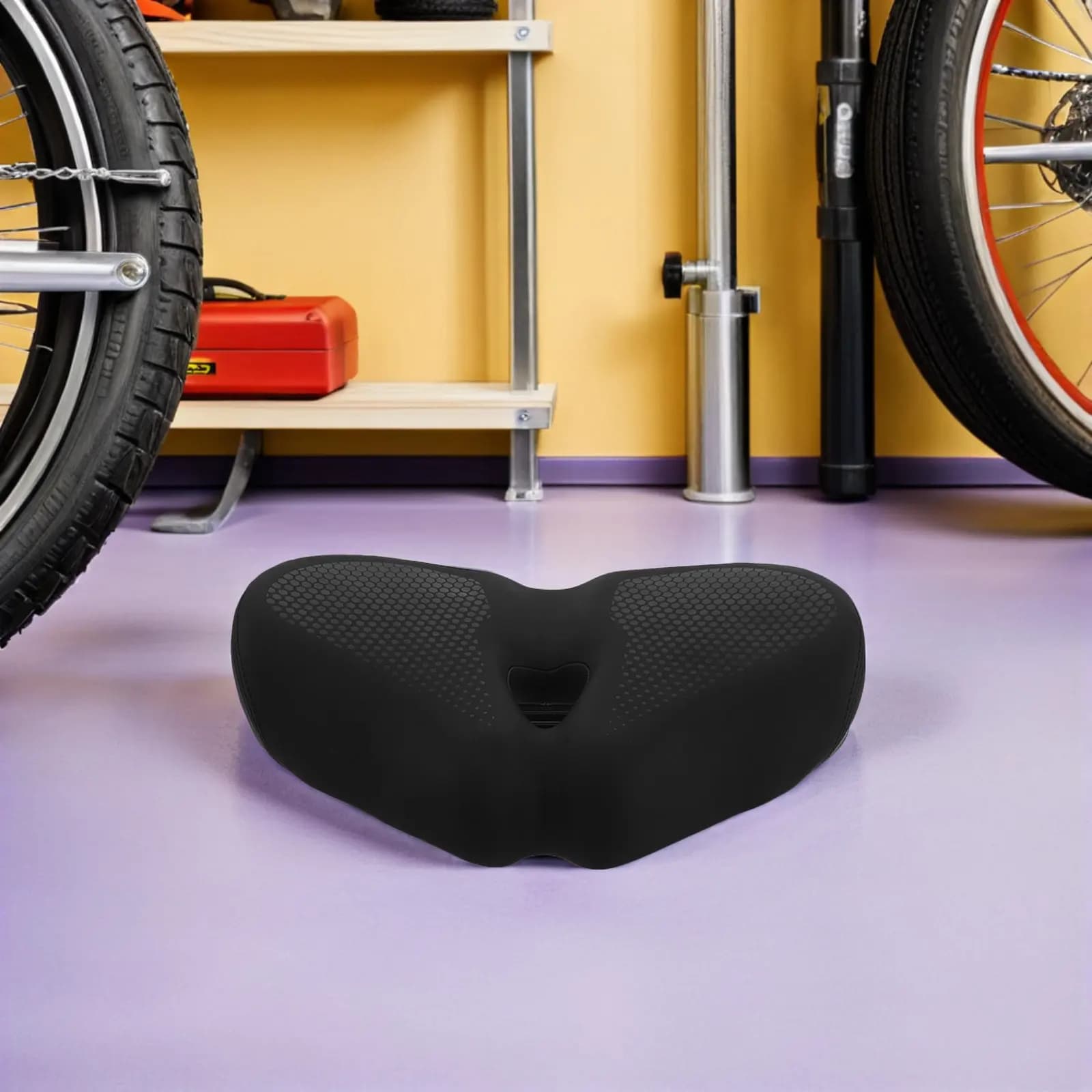 Sella per Bicicletta da Montagna Impermeabile e Larga per Uomo, Sedile Ergonomico Imbottito Antiurto, Sostituzione Comoda e Morbida