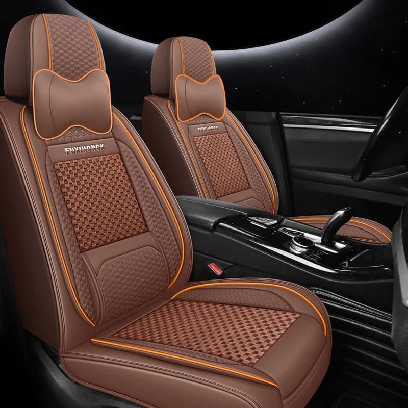 Coprisedile universale per auto in seta di ghiaccio Set completo di quattro stagioni Cuscino per sedile Auto Suv Truck Van Protezione all-inclusive Accessori auto