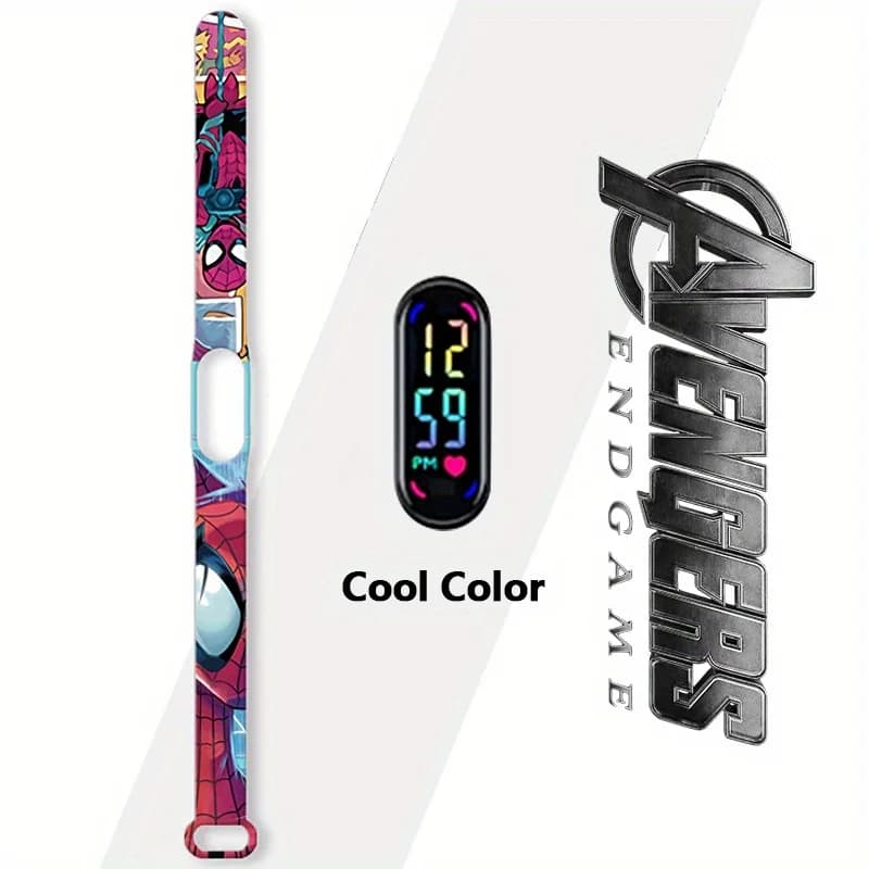 Orologio Disney Marvel Spider-Man Orologio touchscreen creativo a tema cartoni animati per collezionisti adulti Design resistente Cinturino intercambiabile