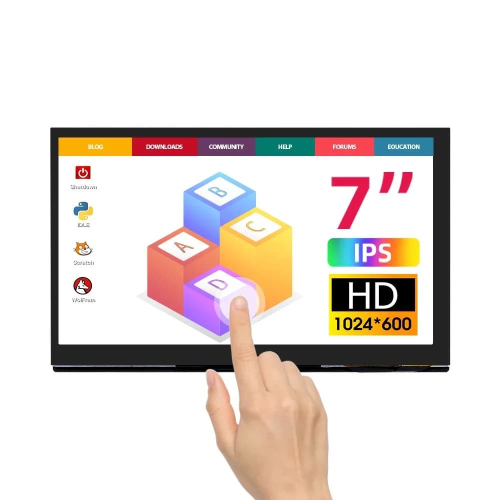 7-inch IPS DSI Capacitive Touch Screen Display 800*480 for Raspberry Pi 5/4/3 BB Black/PS4 and Xbox with Pro Stand