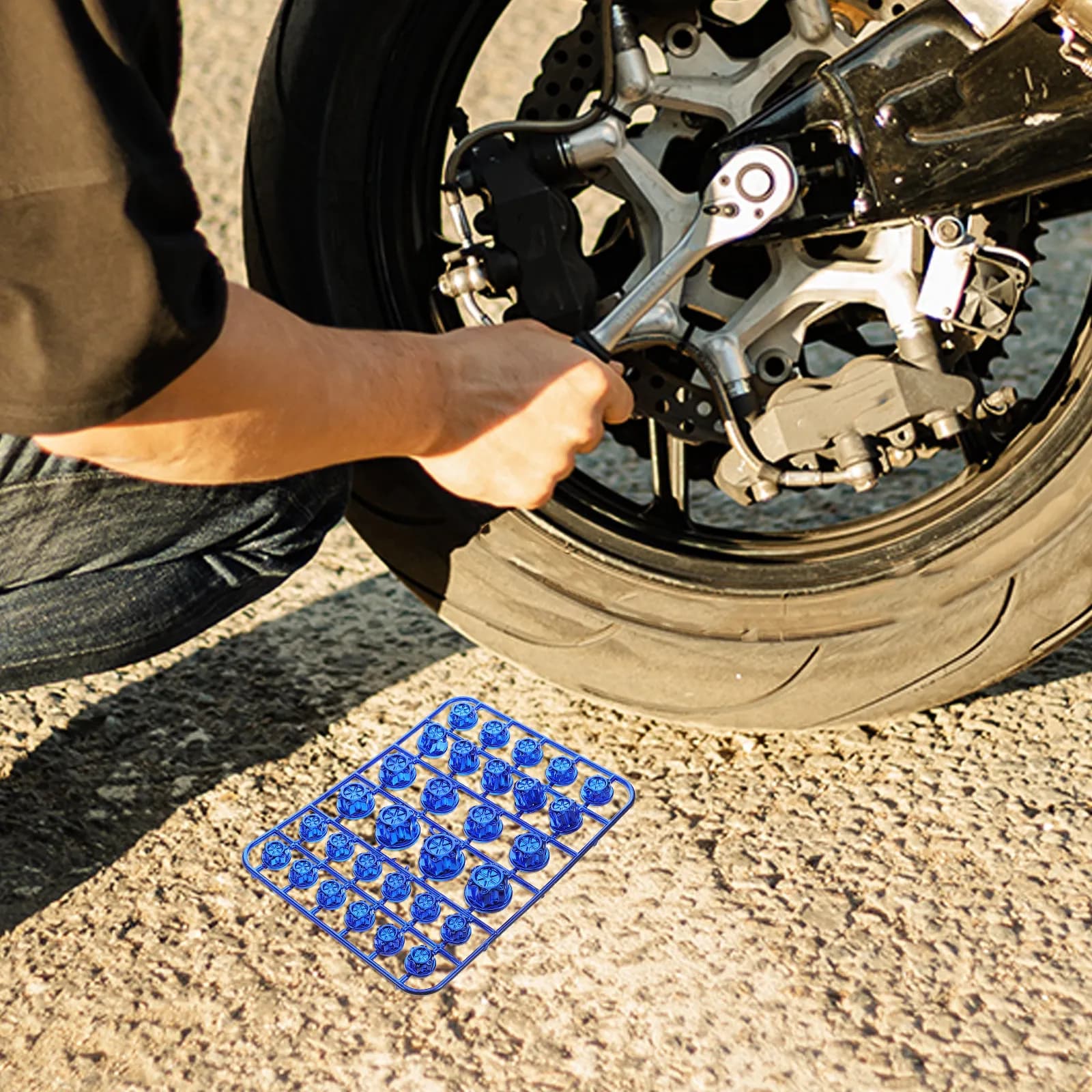 30 pezzi di coperture per viti per moto, coperture esagonali decorative per bulloni, protezione del motore, ABS, resistente alle intemperie, facile installazione, elegante
