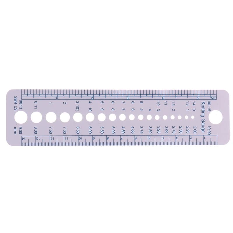 Strumento per righello da cucito con calibro per ago da maglia Accessorio per misura di dimensioni da 2-10 mm cm pollici