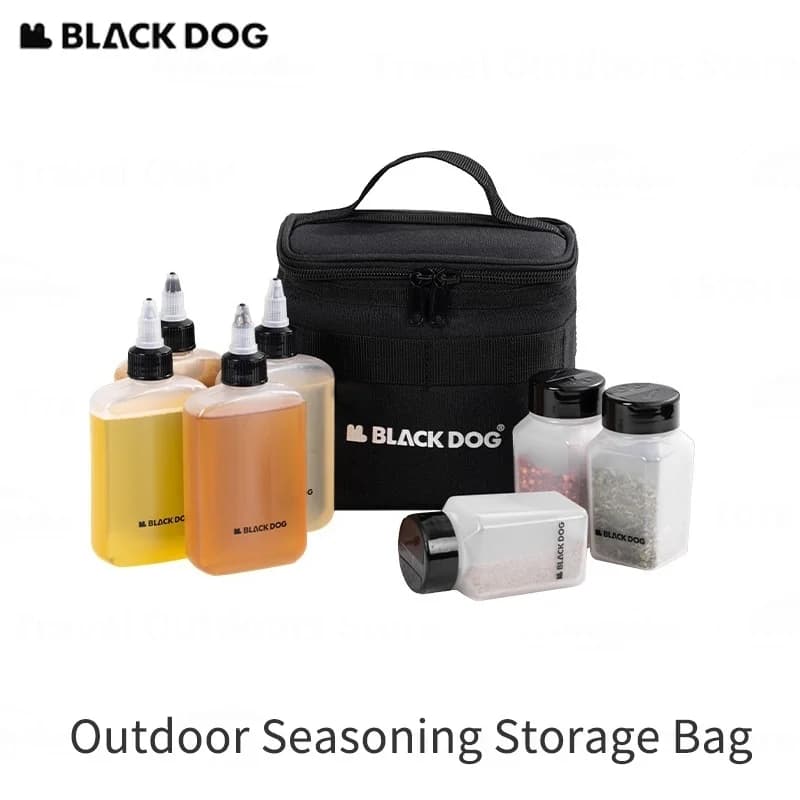 Naturehike BLACKDOG Accessori da campeggio Set di pezzi da picnic per barbecue all'aperto Set di barattoli per spezie per condimenti da escursionismo con custodia