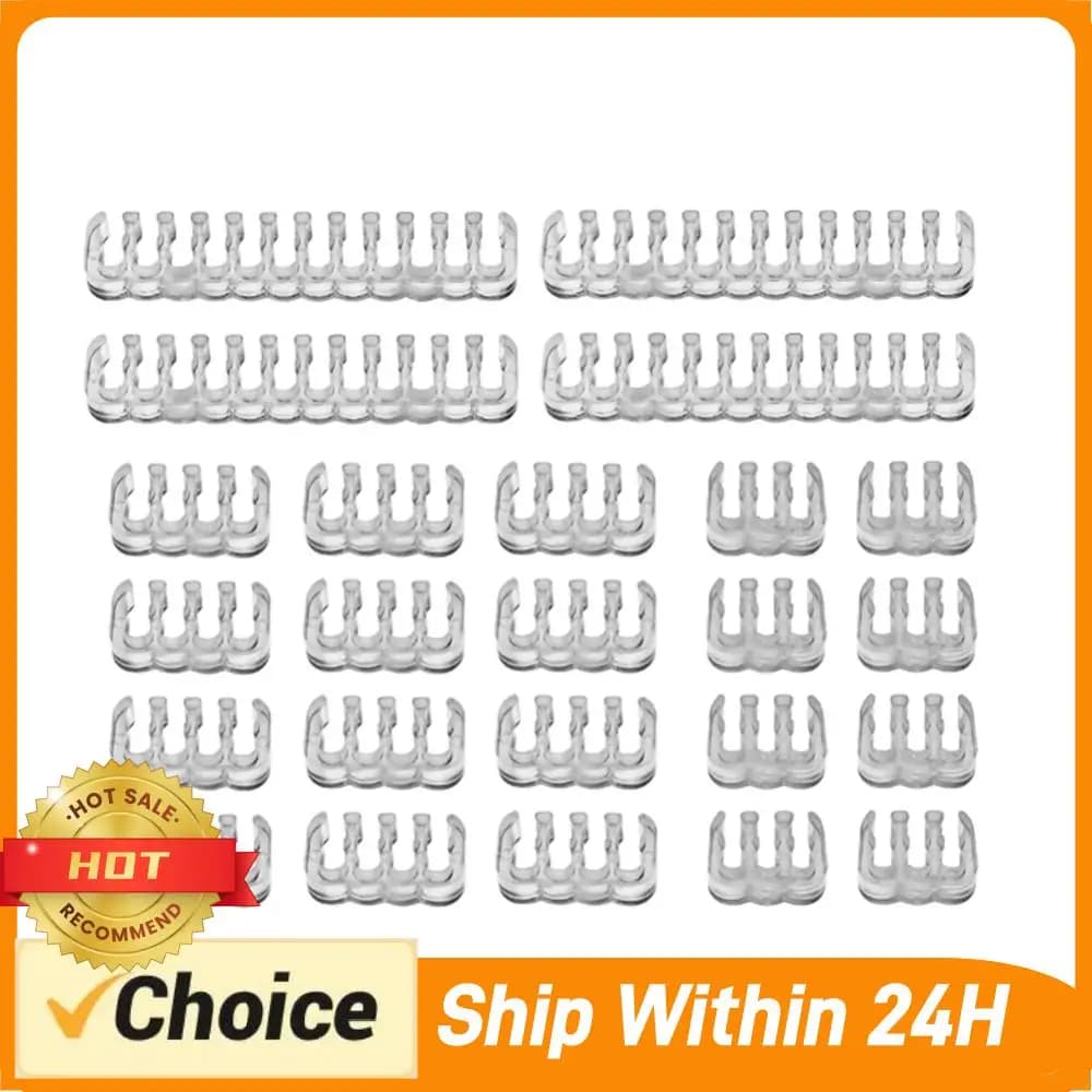 Set di 24 Organizzatori per Cavi PC, Compatibili con Connettori 24Pin 8Pin 6Pin, Gestione Cavi di Alimentazione in Acrilico per Cavi PC da 3.0-3.6mm