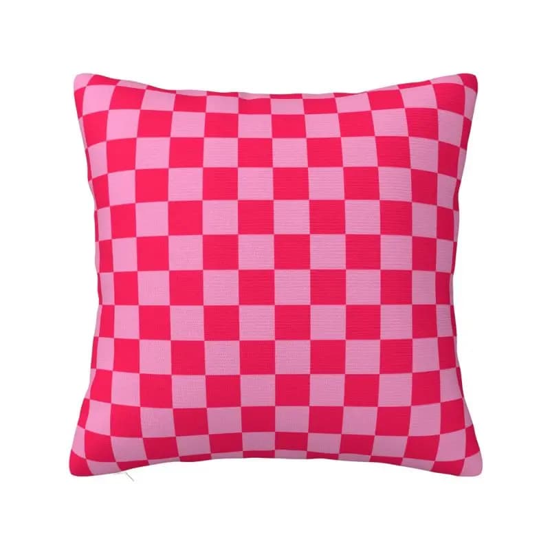 Modern Pink Checkered Throw Pillow Covers Living Room Decoration Sofa Colorful Plaid Cushion Cover Polyester Pillowcase