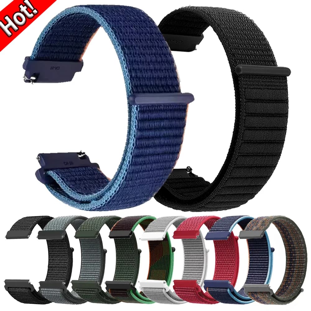 Cinturino in nylon da 20mm/22mm per HUAWEI WATCH5 46mm GT 6 Pro GT6 5 4 Bracciale traspirante in tessuto per Honor MagicWatch 2 46mm Sostituisci cinturino