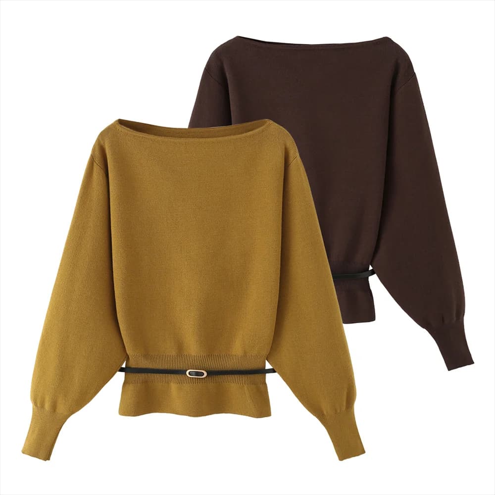 New Women's Clothing 2026, European and American Style, Versatile Fashion, Simple Knit Mesh with Matched Belt