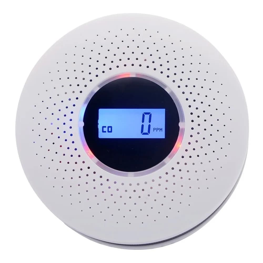 Allarme Combinato 2 in 1: Rilevatore di Monossido di Carbonio e Allarme Fumo Portatile Wireless con Display LCD per Casa e Esterni