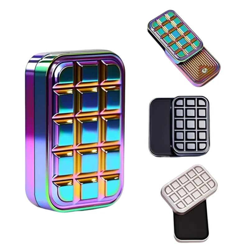 Fidget Slider a Forma di Cioccolato, Giocattoli Magnetici in Metallo, EDC per Adulti, Giocattoli Antistress per ADHD e Ansia