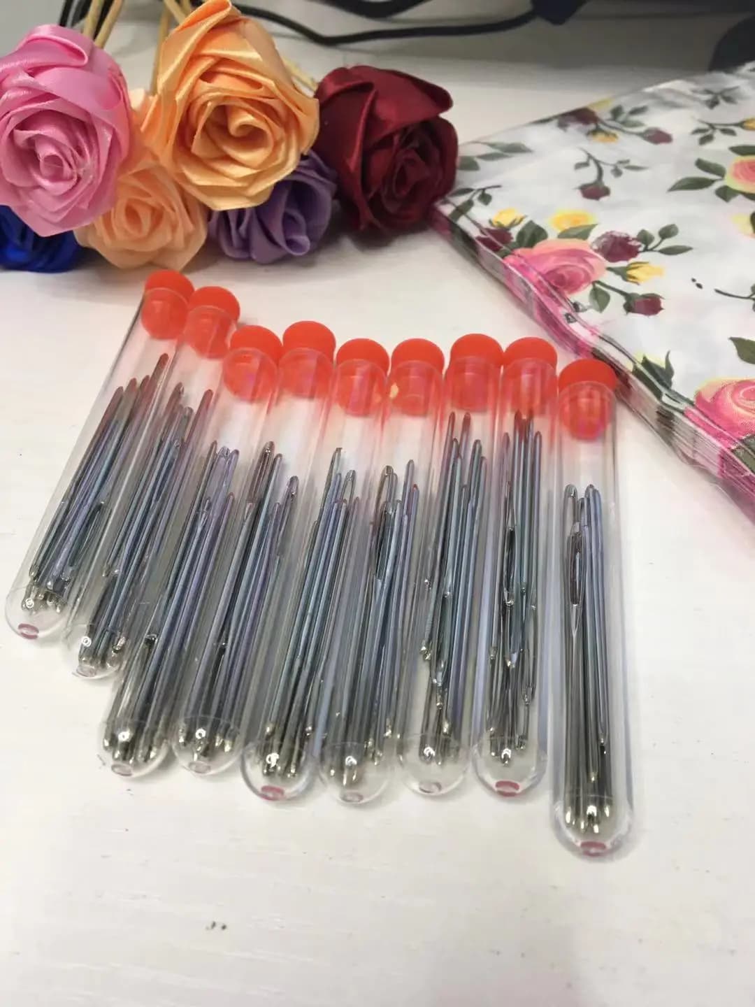 9 pz/set Grandi Occhi Aghi Artigianato FAI DA TE Strumenti In Acciaio Inox Punto Croce Filato Per Maglieria Cucito A Mano Uncinetto Set Kit