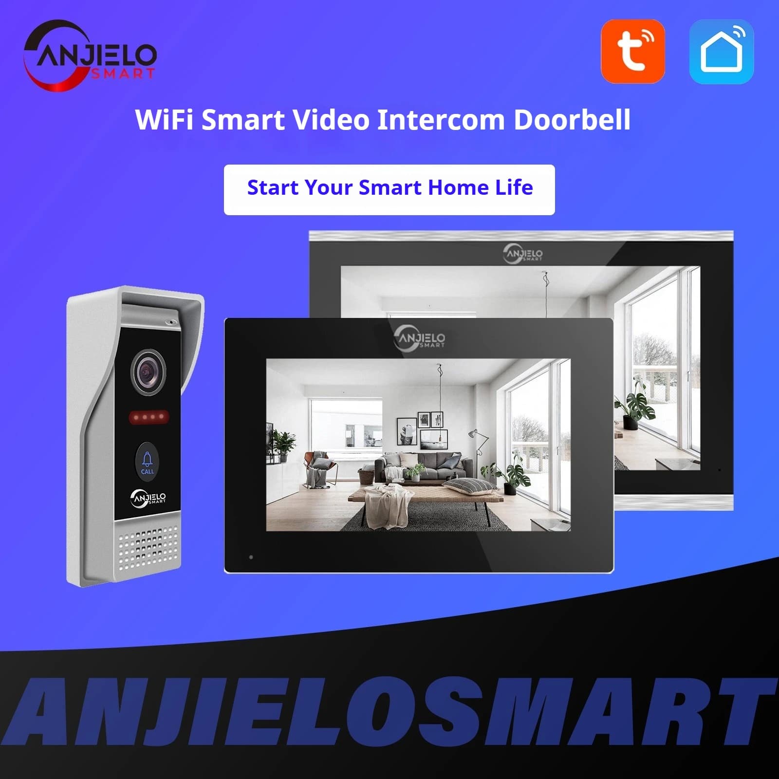 Campanello intelligente Tuya Sblocco remoto con un clic Campanello videocitofono intelligente