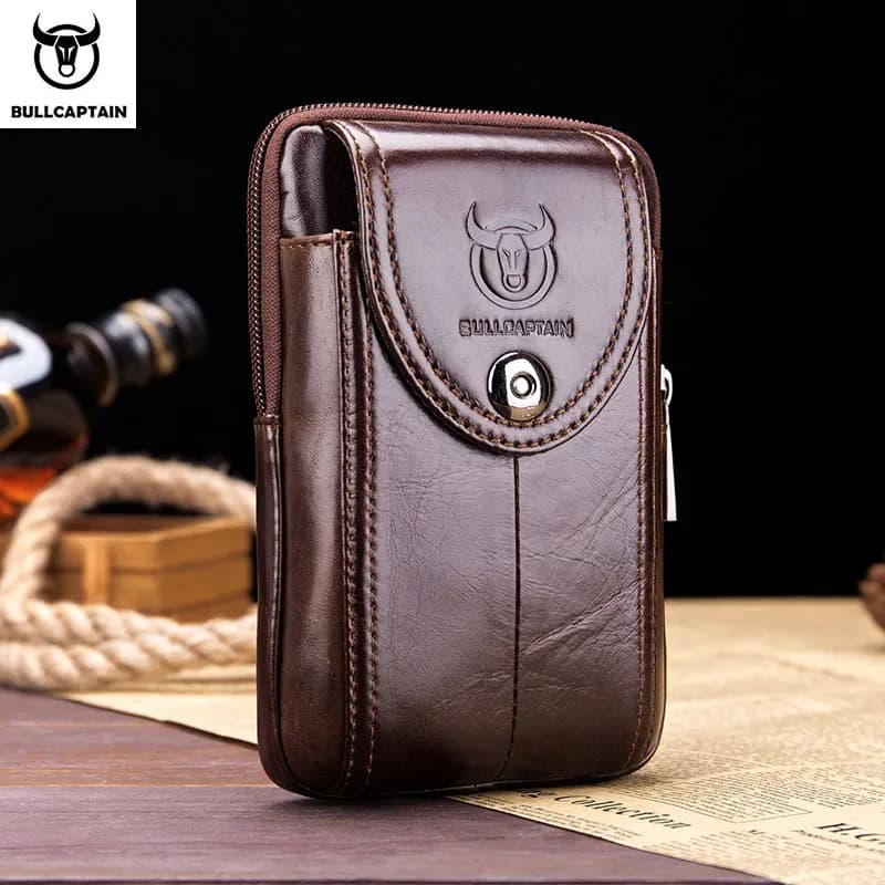 BULLCAPTAIN Cintura in pelle da uomo Borsa a vita militare PACK a marsupio Molle Piccolo denaro Telefono PACCHETTO a marsupio BORSA