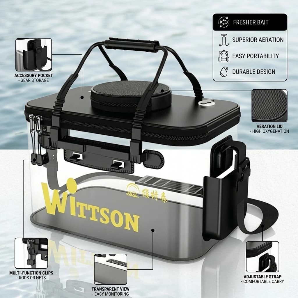 EVA fishing bucket 35/40/45/50cm, Waterproof, Portable, Breathable, For Open Fishing, Fishing Box