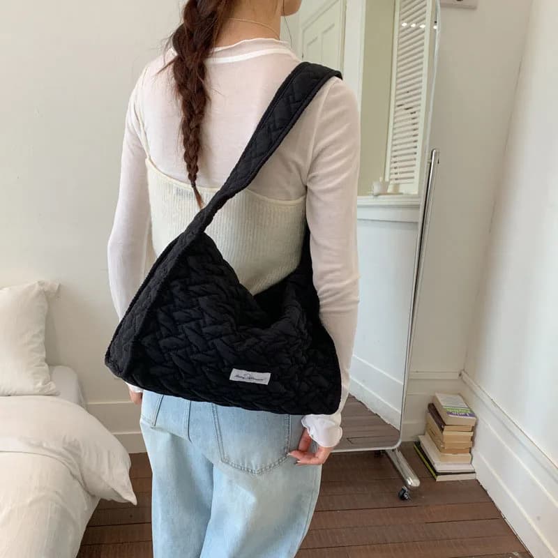 Casual Traveling Handbag Waterproof Shoulder Bag Lightweight Nylon Underarm Crossbody Bags For Women Large Capacity