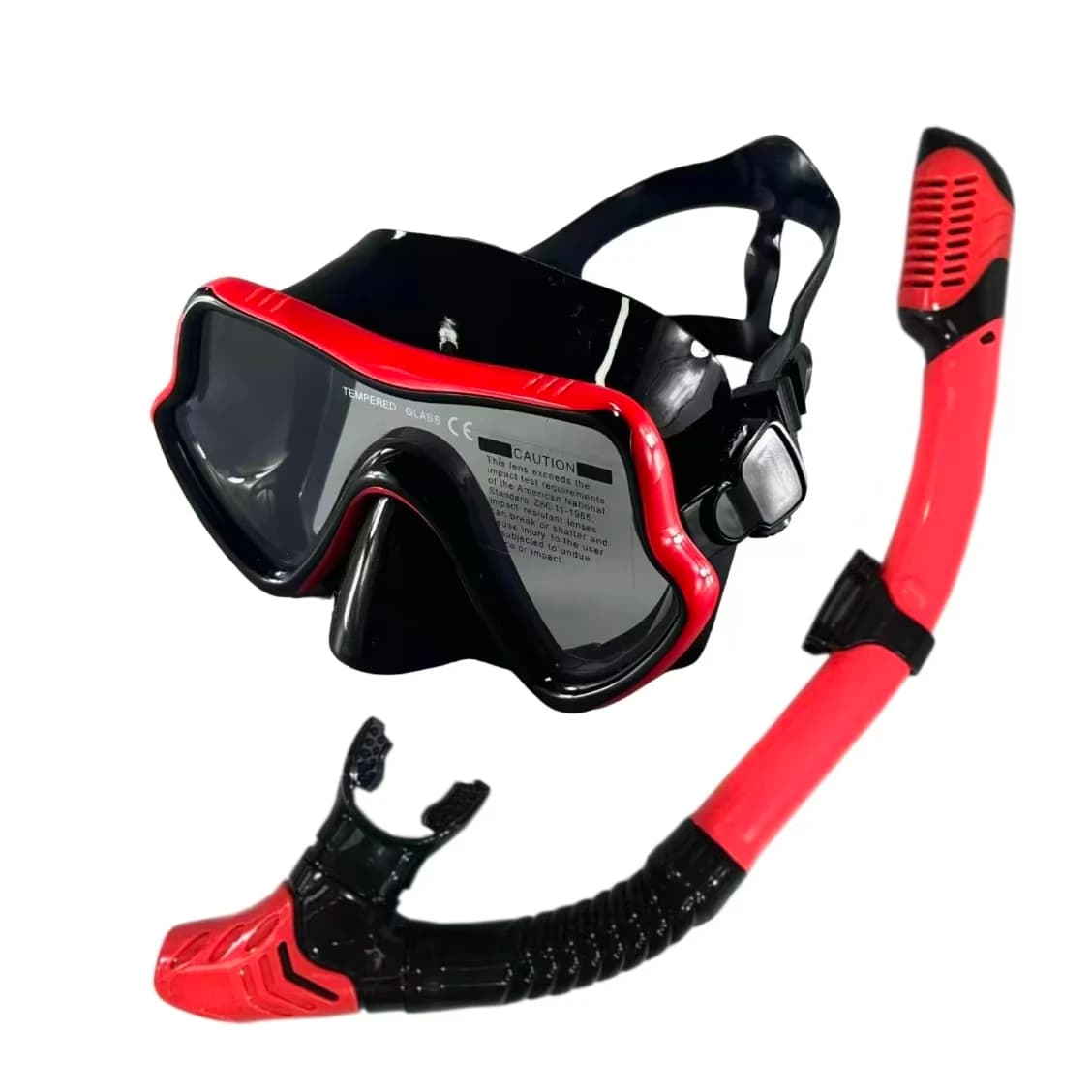 Adult Snorkeling Equipment Set, Tempered Glass Underwater Mask, Silicone Snorkeling Tubes Set