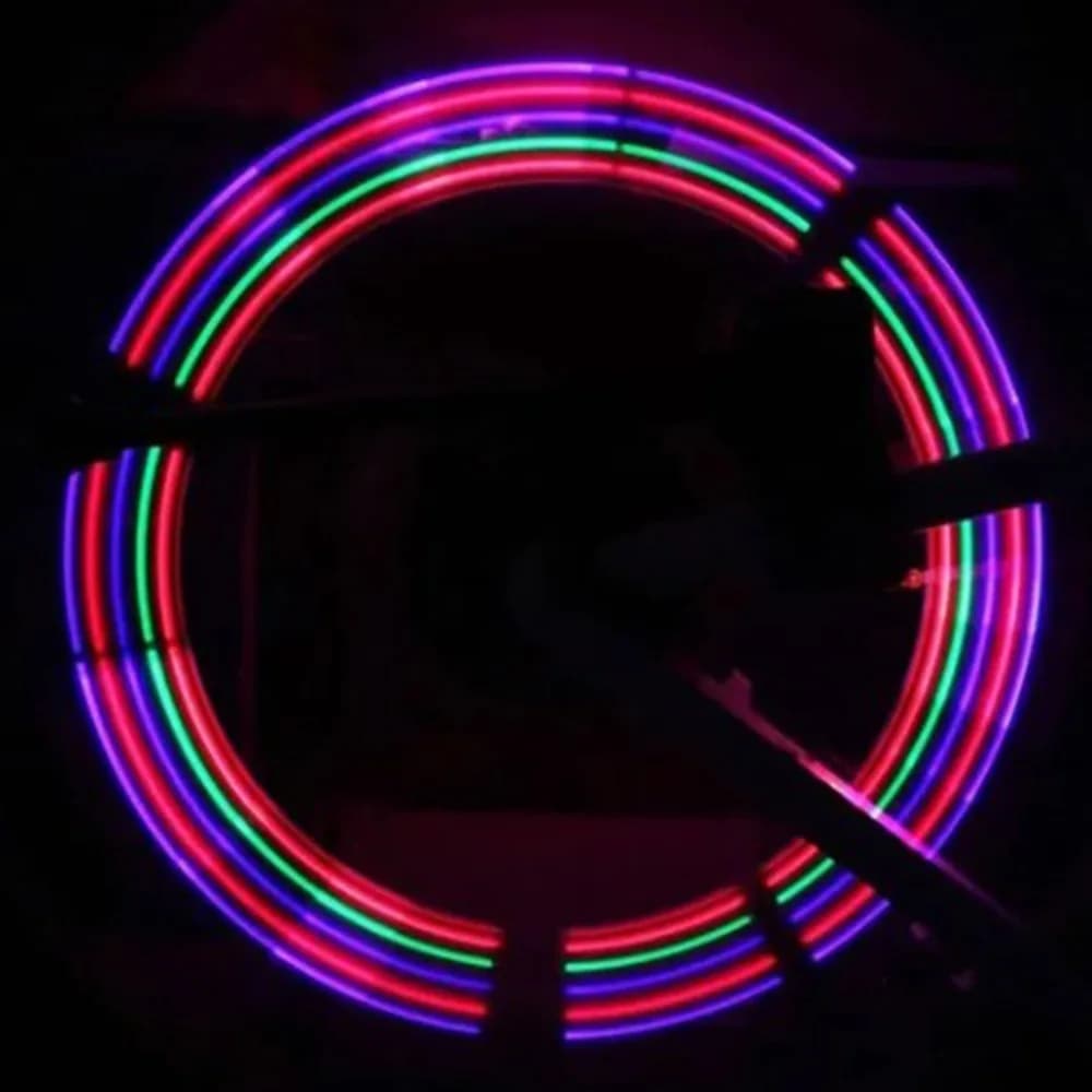 7 Modes Bike Wheel Light 2PCS Dazzling Lights LED Bike Wheel Light Tire Valve Stem Design LED Light Bicycle Valve Light