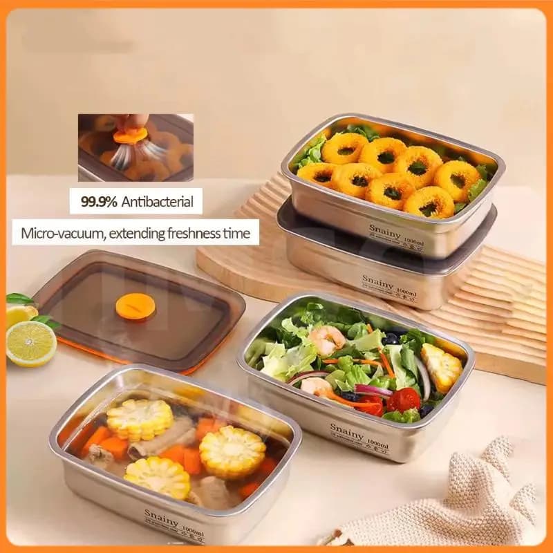 600ml/1000ml/1500ml Stainless Steel Sealed Lunch Box Vacuum Food Container Storage Box Square Lunch Box With Lid
