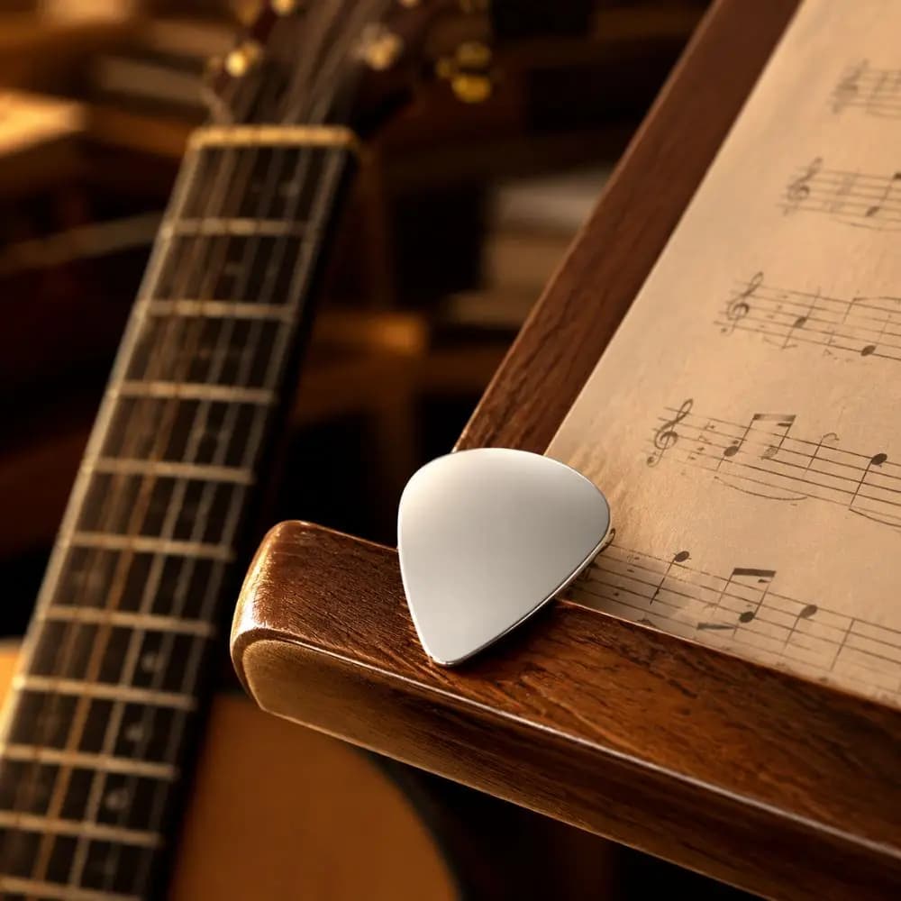 20pcs Silver Stainless Steel Blank Guitar Plectrums Bulk Metal Picks DIY Craft Engraving Accessories YMY