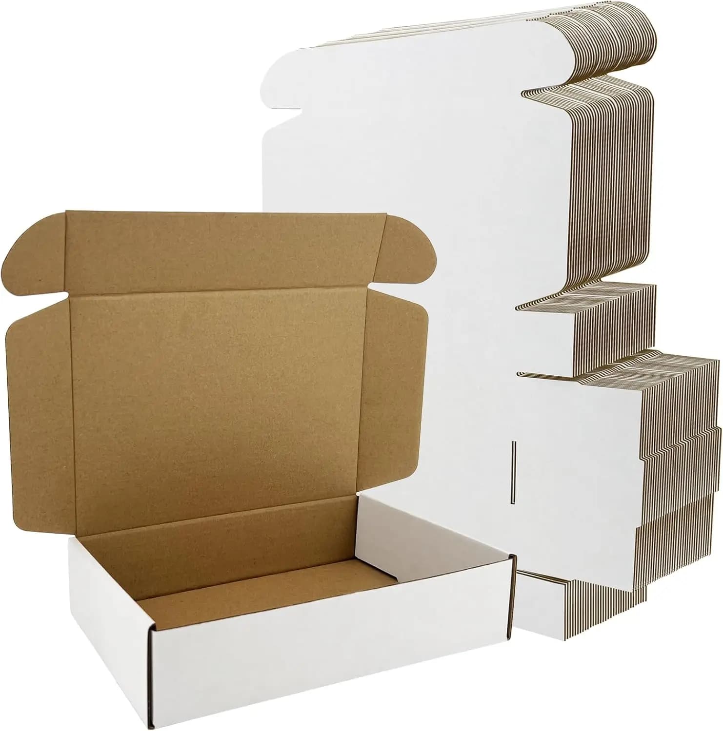 Confezione da 50 Scatole di Cartone Ondulato 9x6x2 Pollici, Piccole Scatole Regalo Bianche per Spedizioni Aziendali, Traslochi e Stoccaggio