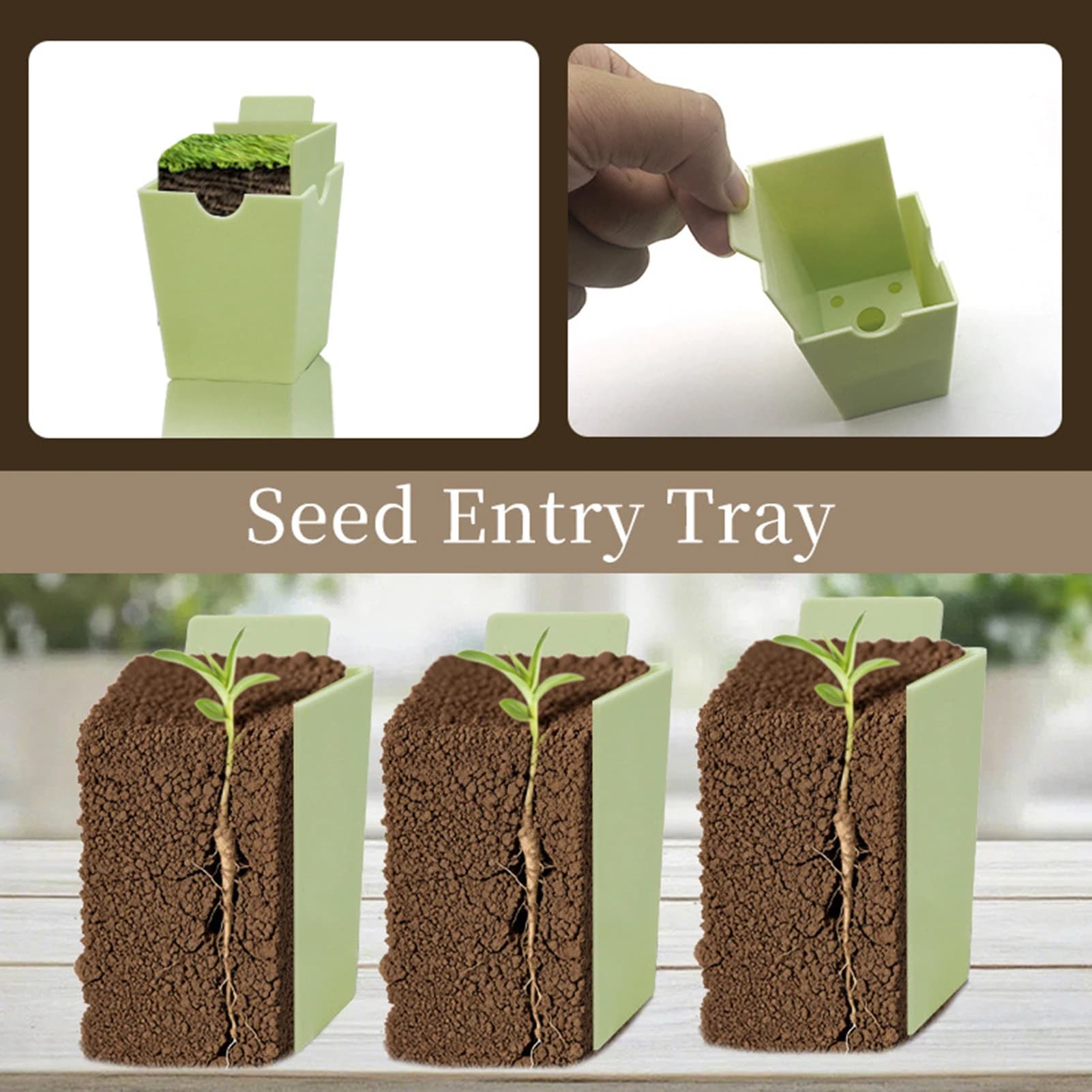 Vases for garden succulent planter Vases for ecological nursery Vase for sowing Tray for Beginners Planting Flowers Herbs Growth Vases for nursery